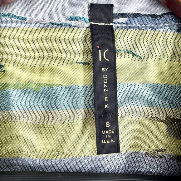 IC by Connie K Sz Small Green Wearable Art to Wear Blazer Blouse Shirt Top - Picture 2 of 8